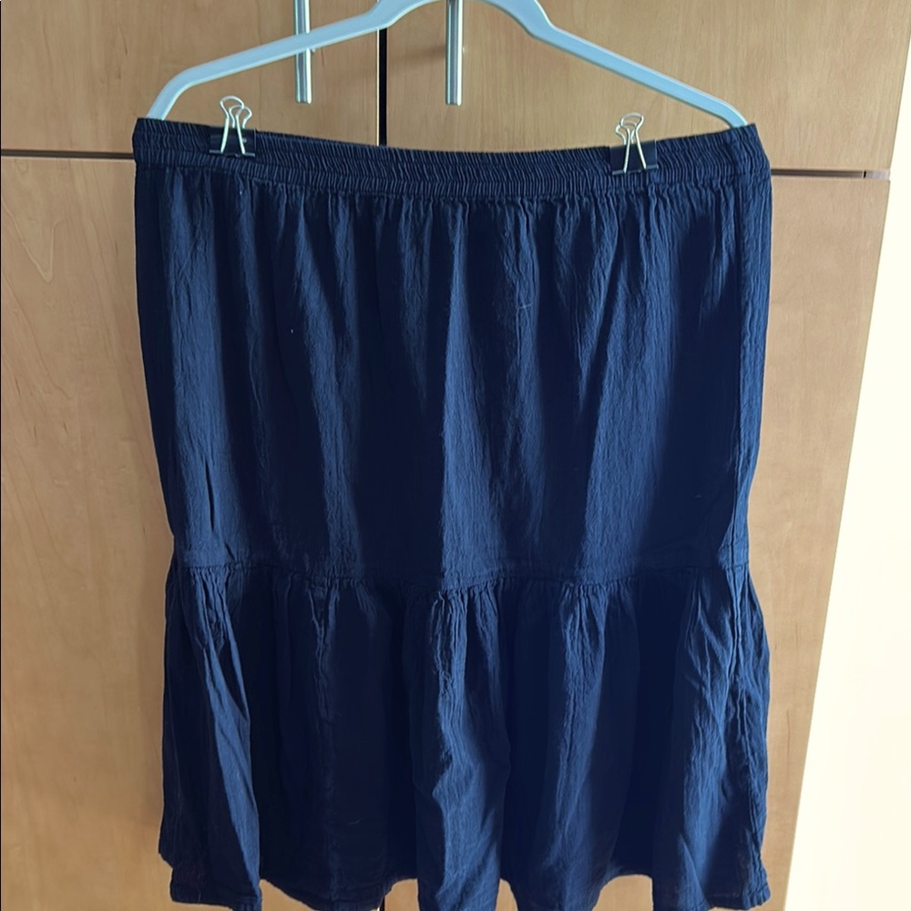 Black Guaze 100%?Cotton  Tiered Skirt